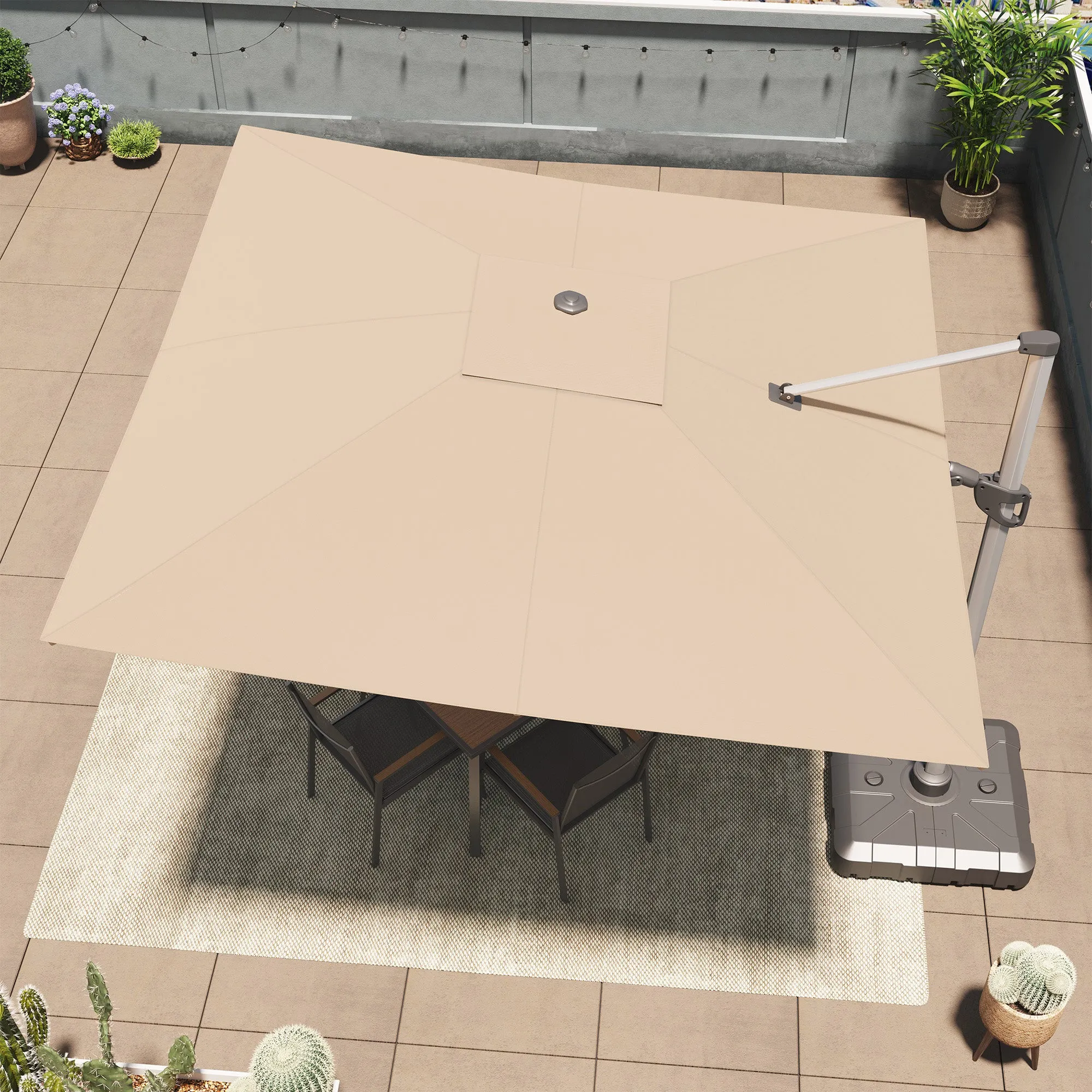 10' Square Cantilever Umbrella -Olefin-