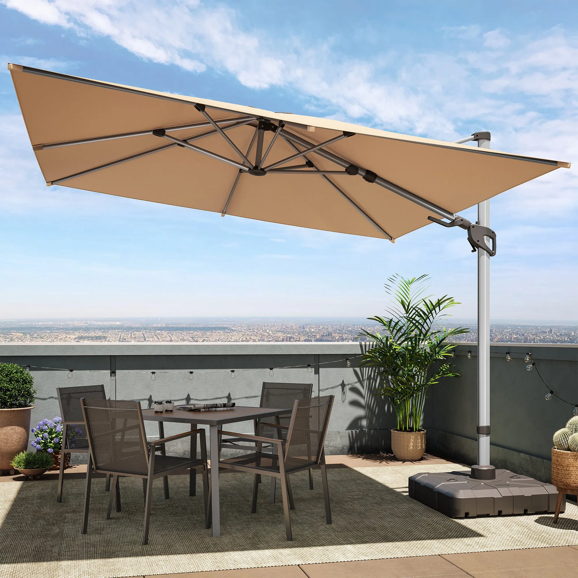 10' Square Cantilever Umbrella -Olefin-