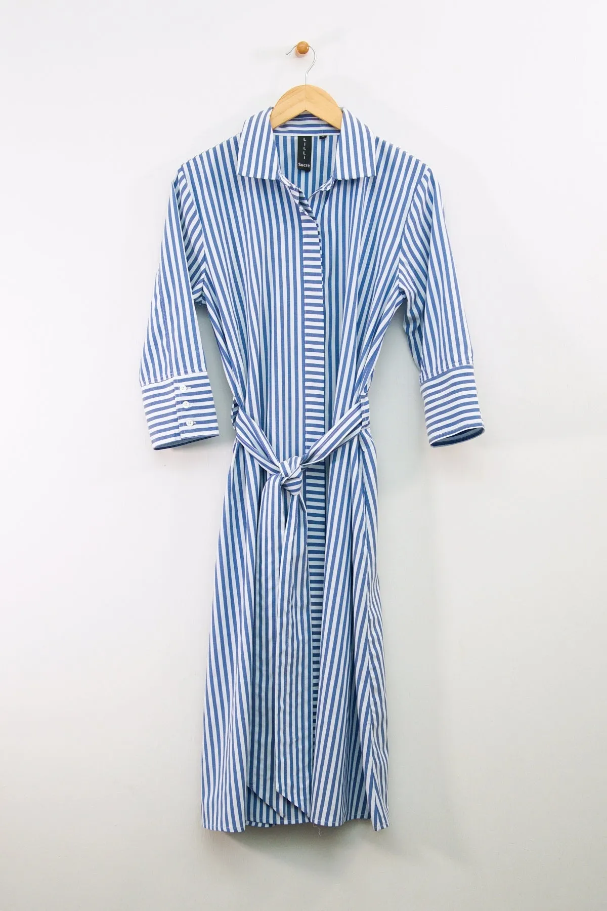 47" Striped Belted Dress