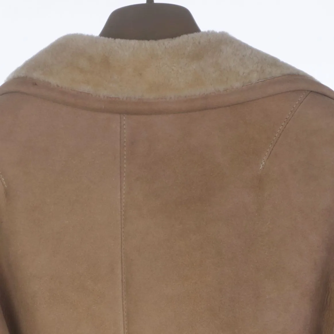 Abercrombie & Fitch Brown Sheepskin Long Sleeved Belted Jacket UK Size 14