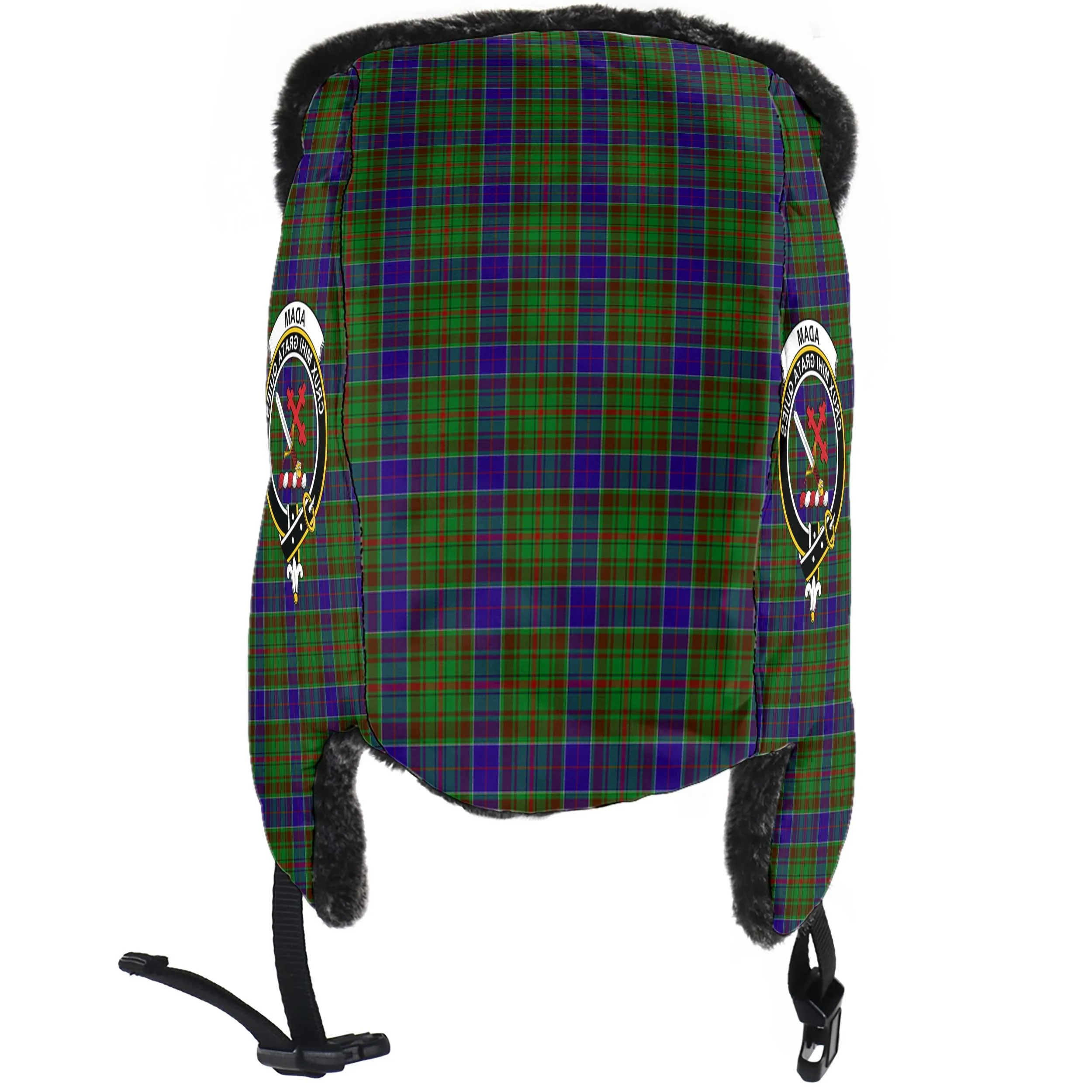 Adam Tartan Winter Trapper Hat with Family Crest