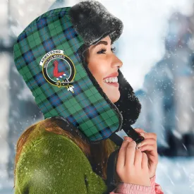 Armstrong Ancient Tartan Winter Trapper Hat with Family Crest