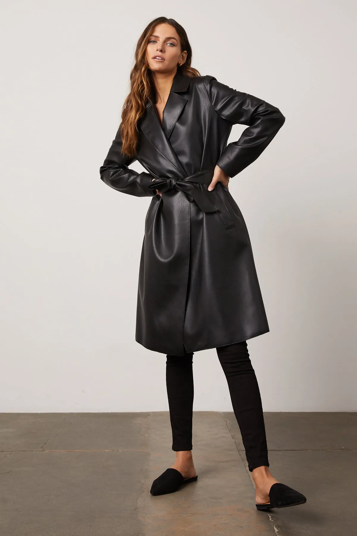 Bailey 44 Freya Vegan Leather Eco Trench in Black