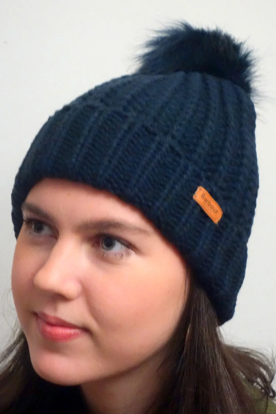 Barbour Beanie Saltburn Pom Pom Bobble Beanie in Navy LHA0336NY15