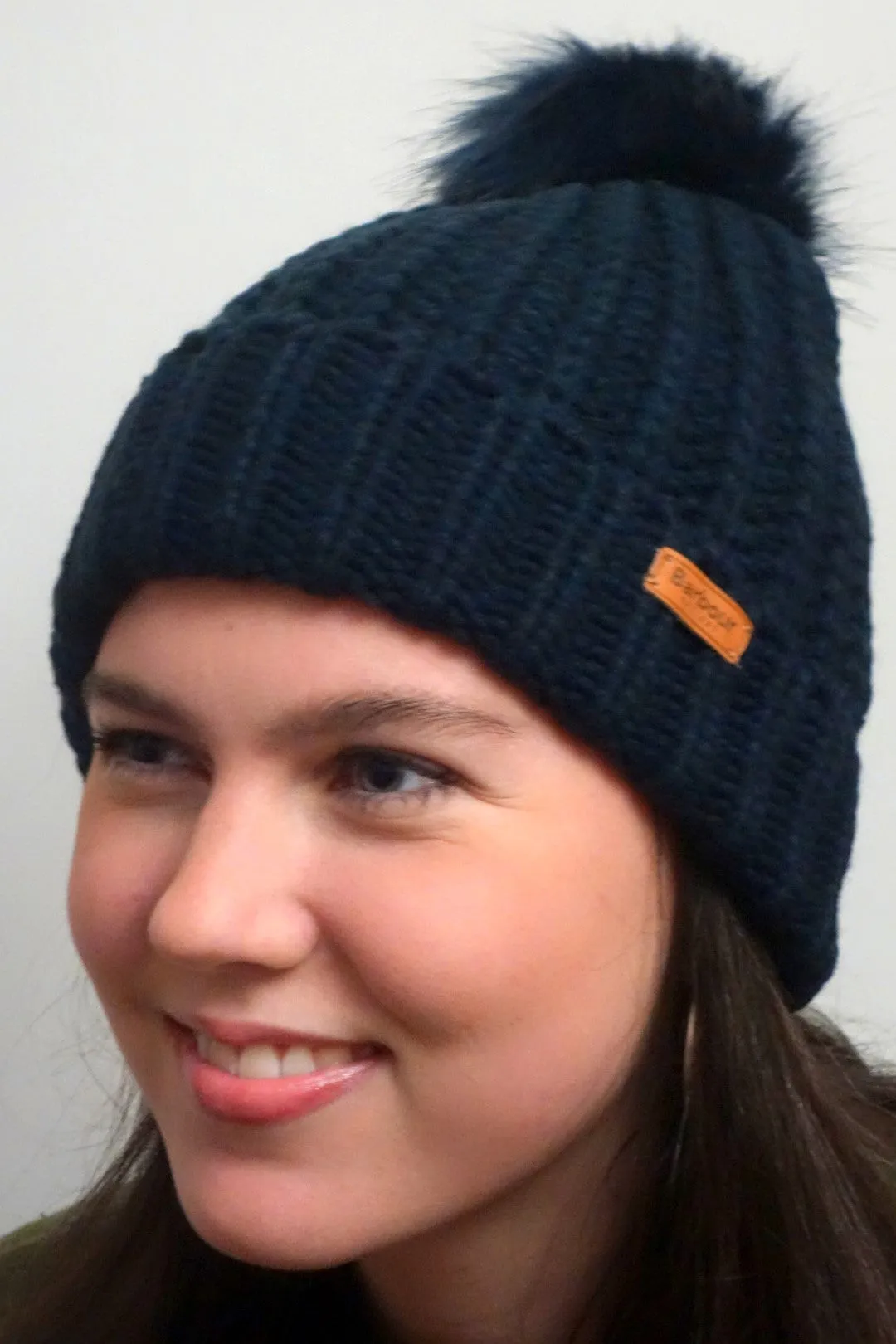 Barbour Beanie Saltburn Pom Pom Bobble Beanie in Navy LHA0336NY15