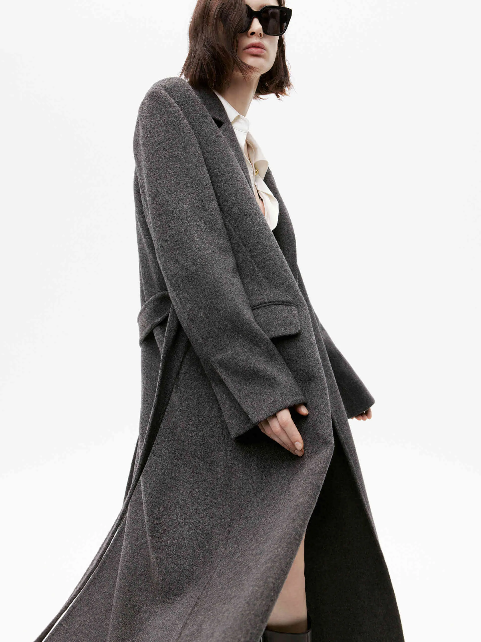 Belted Double Faced Wool Coat