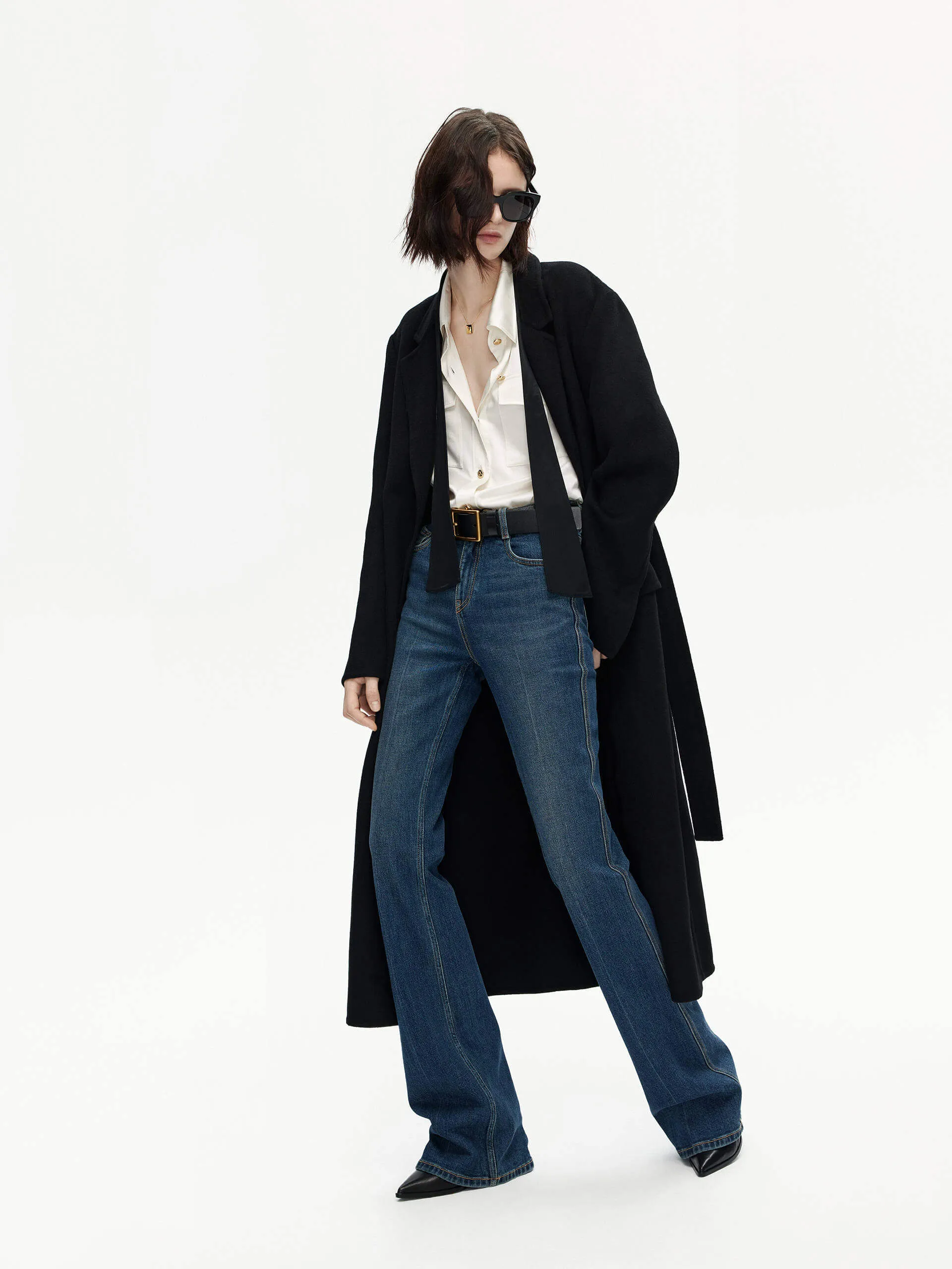 Belted Double Faced Wool Coat