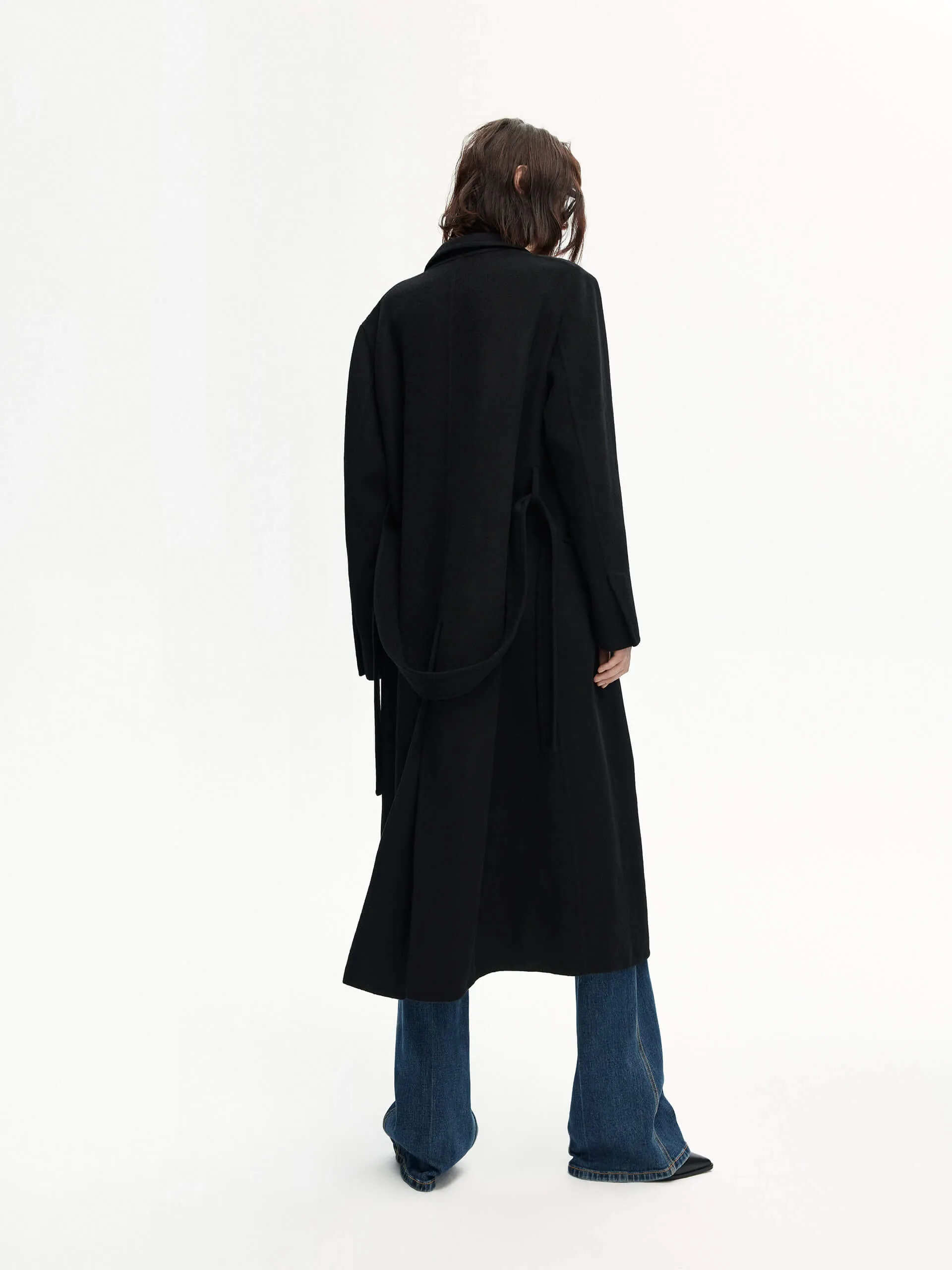 Belted Double Faced Wool Coat