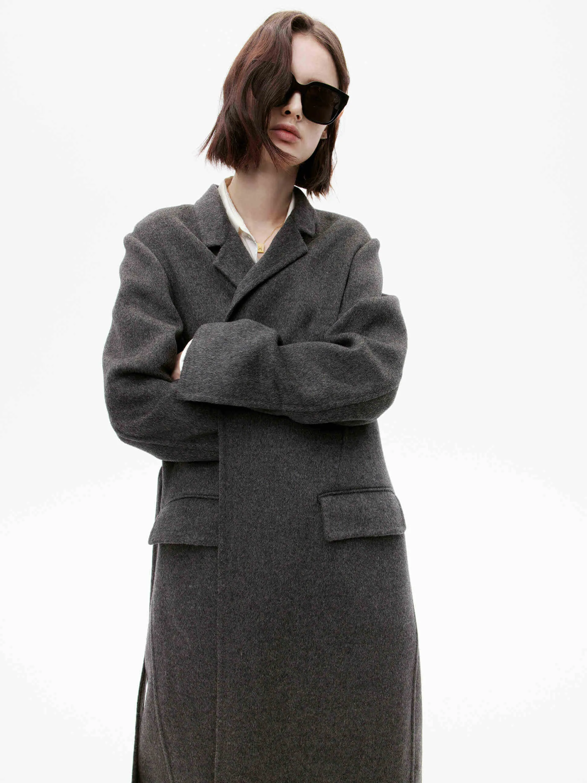 Belted Double Faced Wool Coat