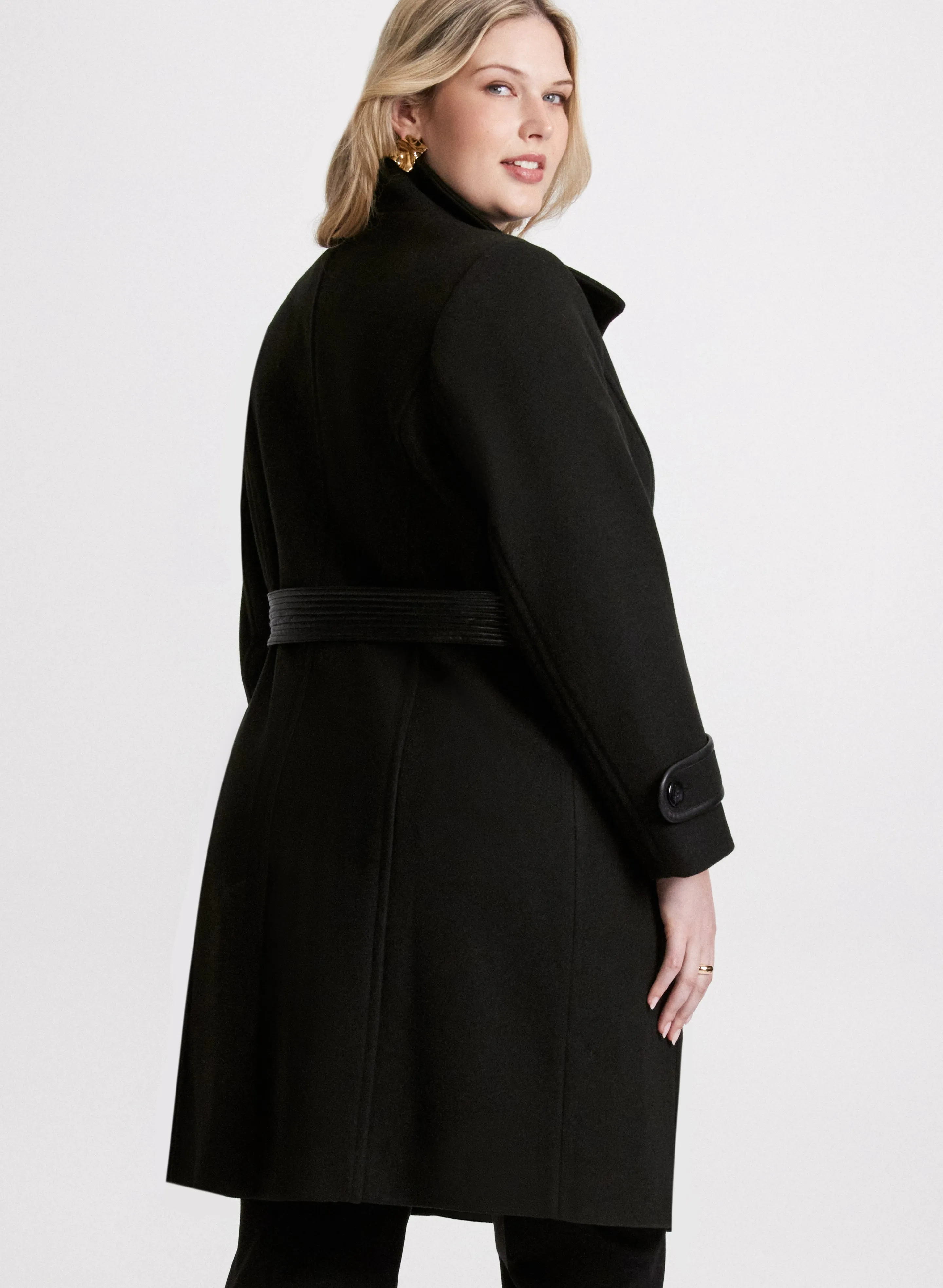 Belted Wool-Blend Coat