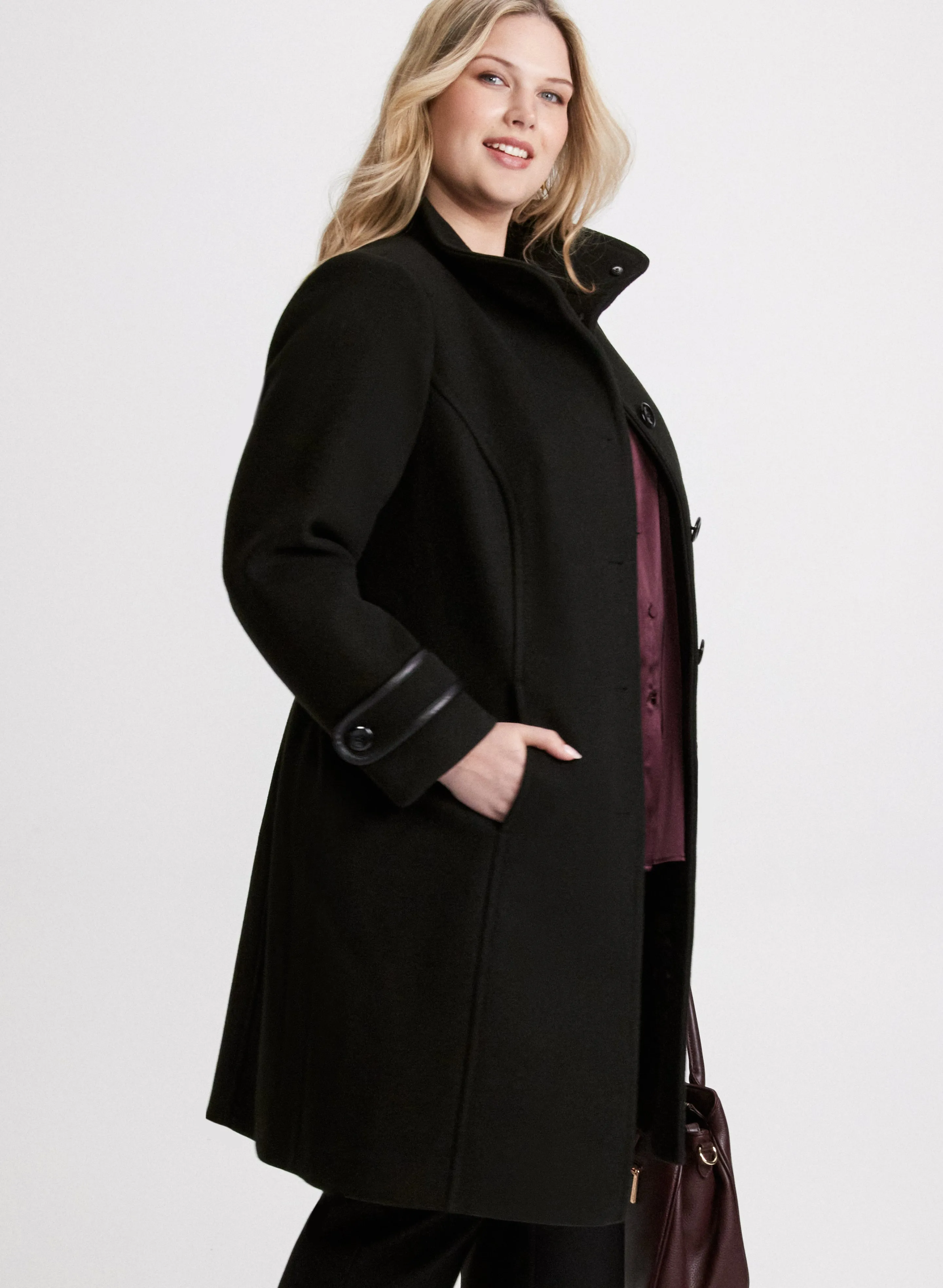 Belted Wool-Blend Coat