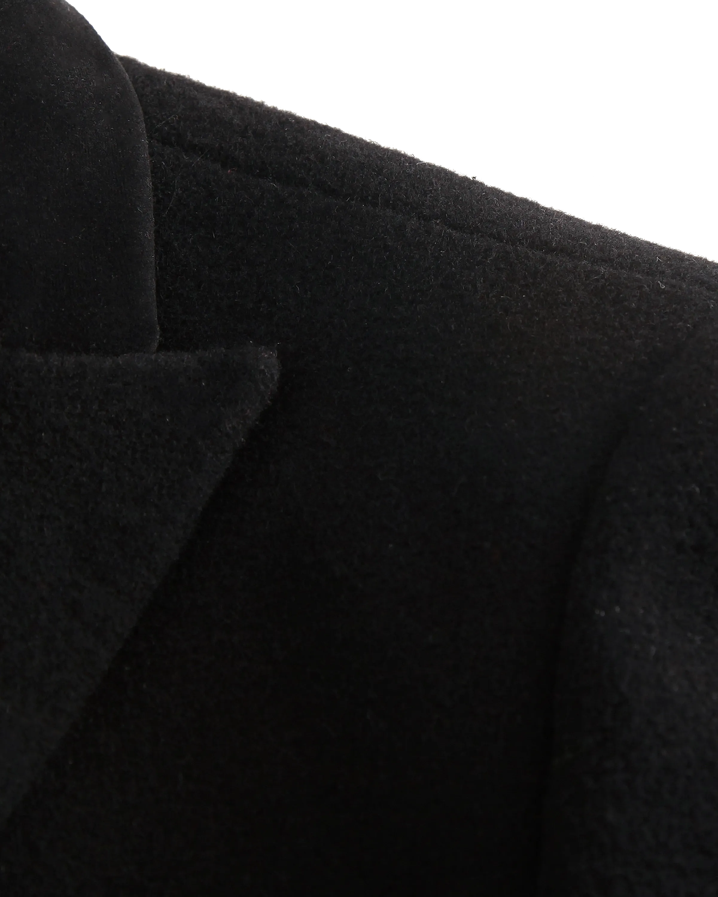 Black Double Breasted Wool Cashmere Overcoat