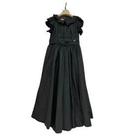 Black Ruffled Taffeta Gown