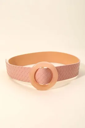 Blush Faux Leather Buckle Belt