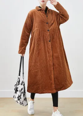 Boutique Brown Oversized Pockets Fine Cotton Filled Parka Winter ML2514