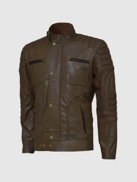 Brown Quilted Leather Jacket