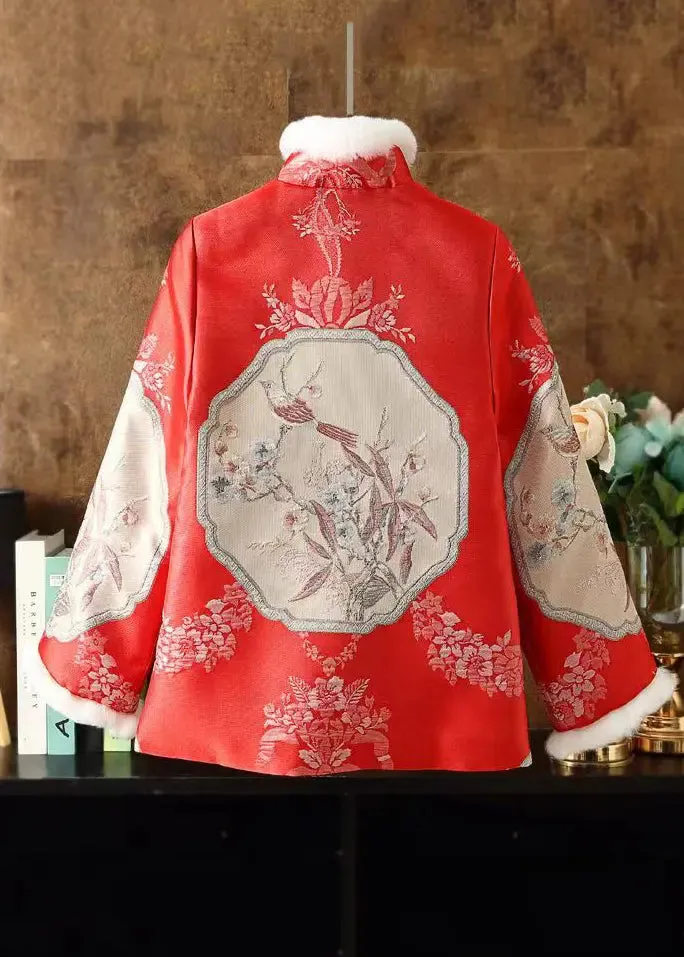 Chinese Style Embroidered Parka Winter