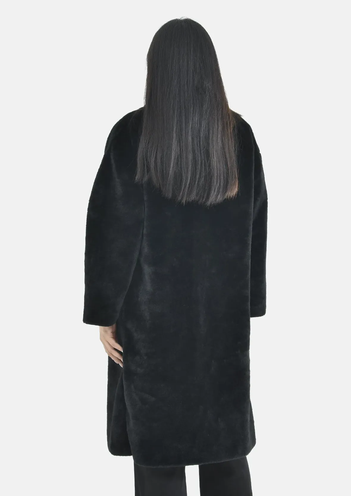 Faux Fur Long Coat With Pockets