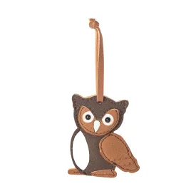 Faux Leather Owl Ornament