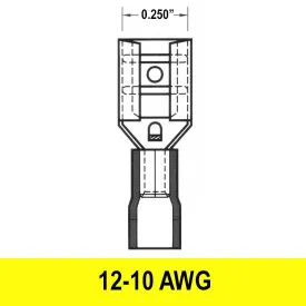 Female Quick Disconnect .250", 12-10AWG, Vinyl,  100 pack