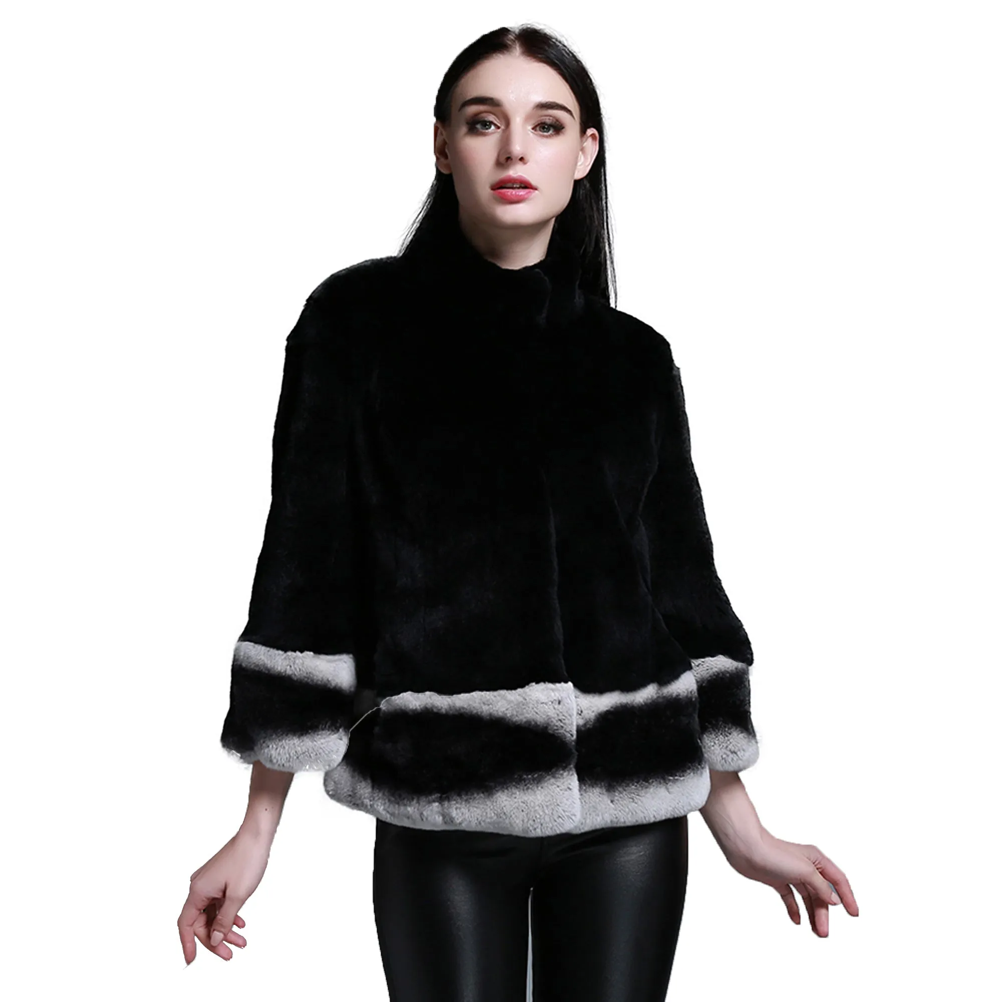 FUR STORY Womens Coats Real Rabbit Fur Spring Jackets Women Jacket Winter jacket Women 151264