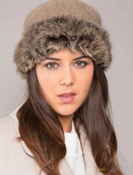 FUR TRIM BEANIE