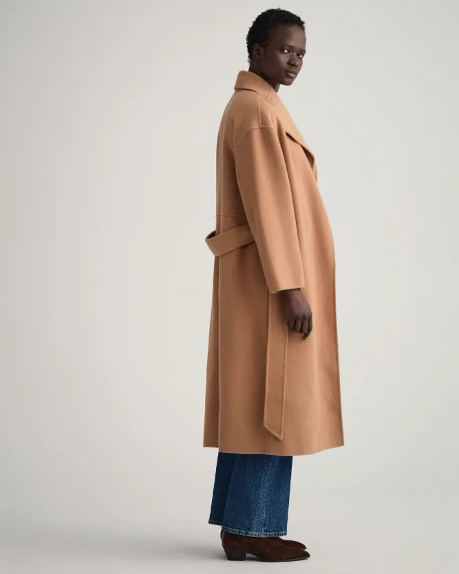 GANT Hand-Stitched Belted Wool Coat - Elegant Layering Essential