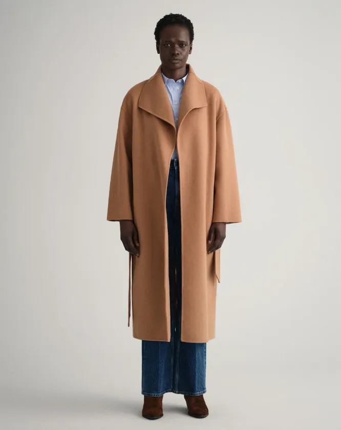 GANT Hand-Stitched Belted Wool Coat - Elegant Layering Essential