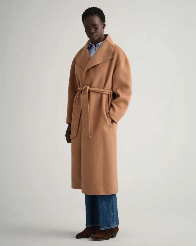 GANT Hand-Stitched Belted Wool Coat - Elegant Layering Essential