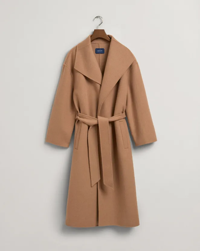 GANT Hand-Stitched Belted Wool Coat - Elegant Layering Essential