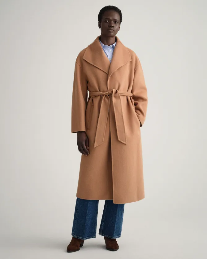 GANT Hand-Stitched Belted Wool Coat - Elegant Layering Essential