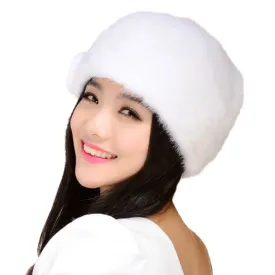 Hats for Women Winter and Fall Real Luxury Mink Fur Hat Fur Cap Saga A Class USA Mink Fur Beanie Headgear Headdress Head Warmer Fur Hats FS14615