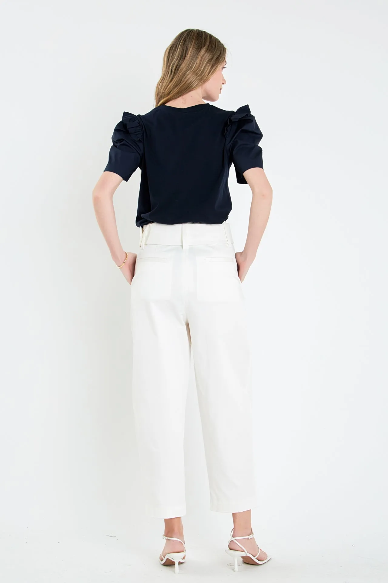 High Waist Belted Wide Leg Pants