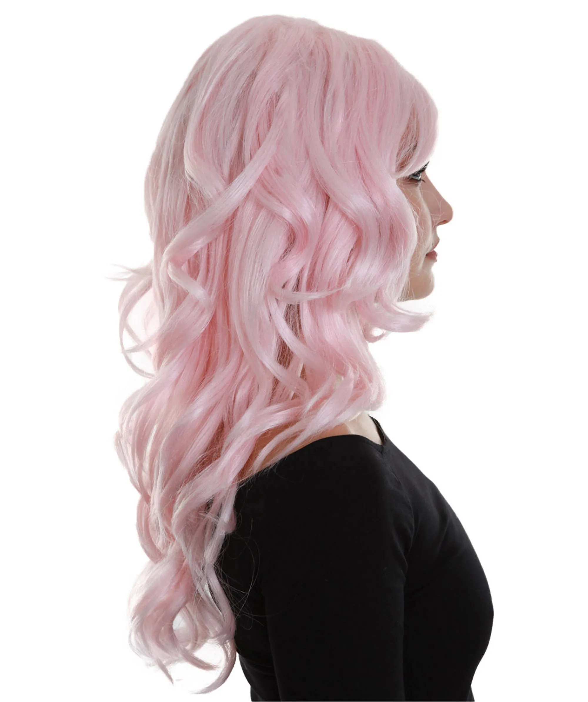 Iconic Tori | Women's Pink Color Wavy Long Length Trendy Iconic Tori Wig