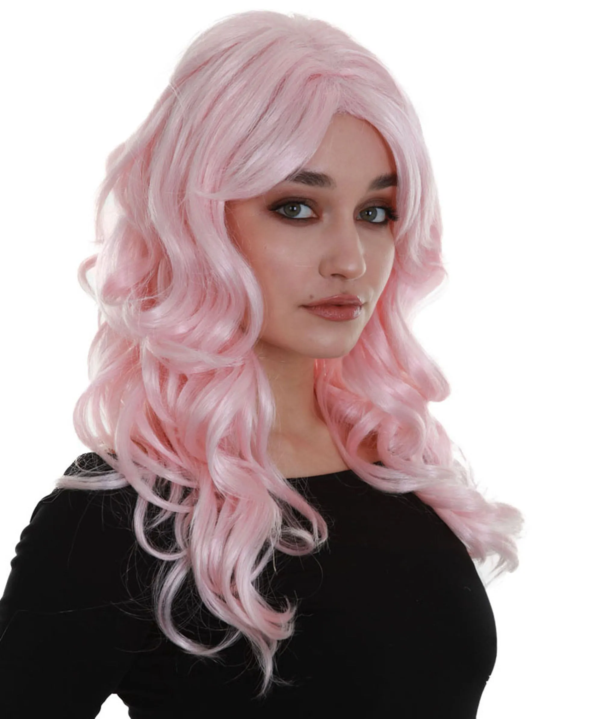 Iconic Tori | Women's Pink Color Wavy Long Length Trendy Iconic Tori Wig