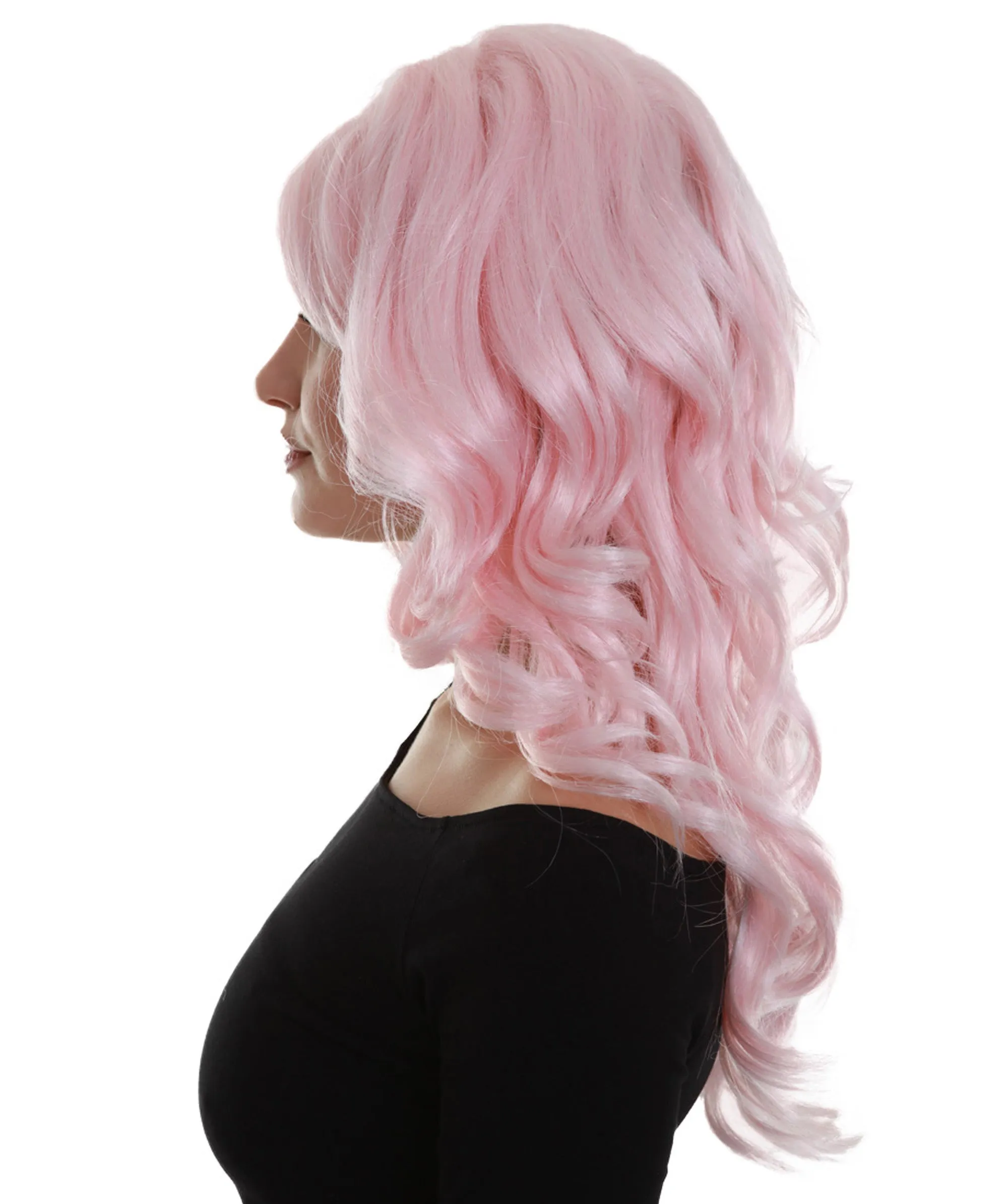 Iconic Tori | Women's Pink Color Wavy Long Length Trendy Iconic Tori Wig