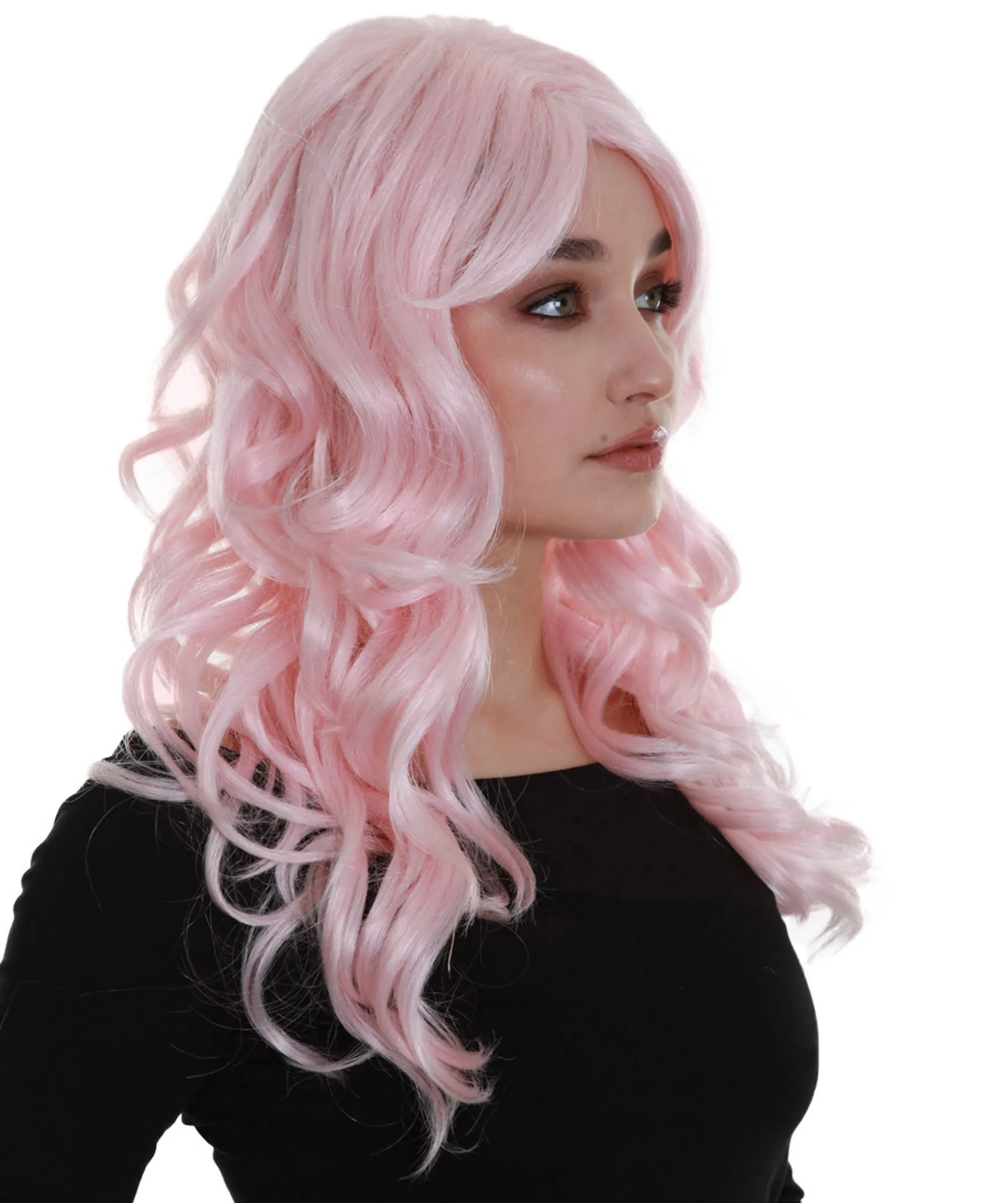 Iconic Tori | Women's Pink Color Wavy Long Length Trendy Iconic Tori Wig