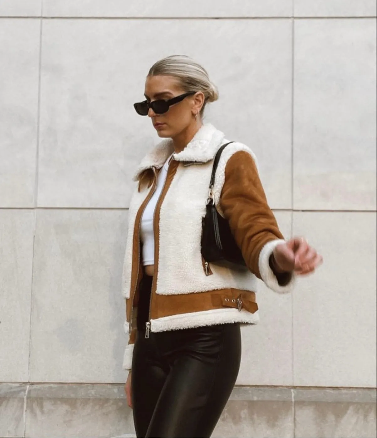 Katrina Faux Shearling Moto Jacket