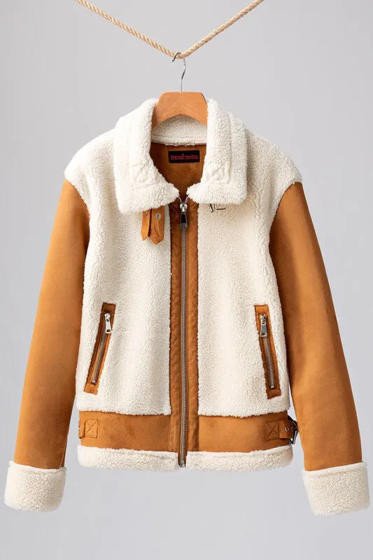 Katrina Faux Shearling Moto Jacket