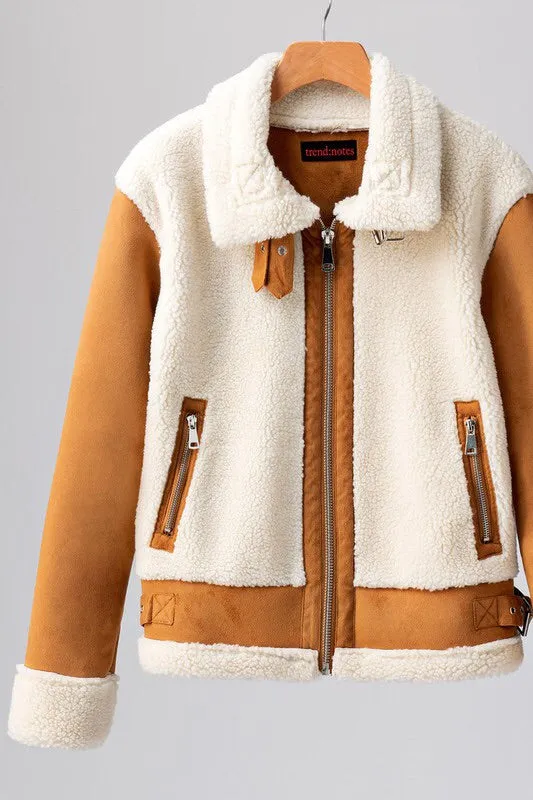 Katrina Faux Shearling Moto Jacket