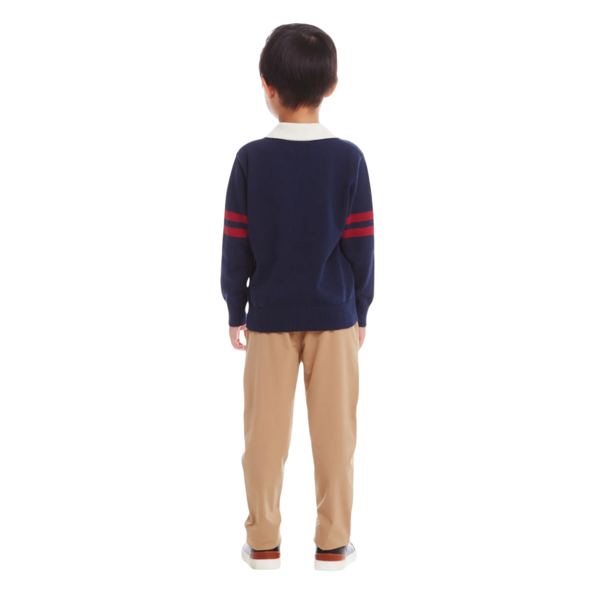 Kids Collared Sweater | Navy