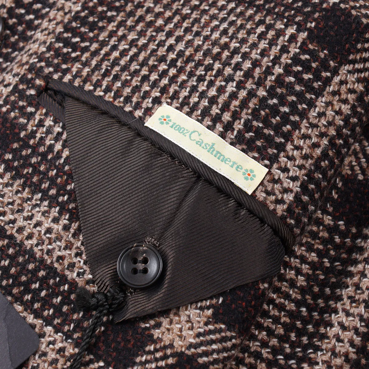 Kiton Layered Plaid Cashmere Overcoat