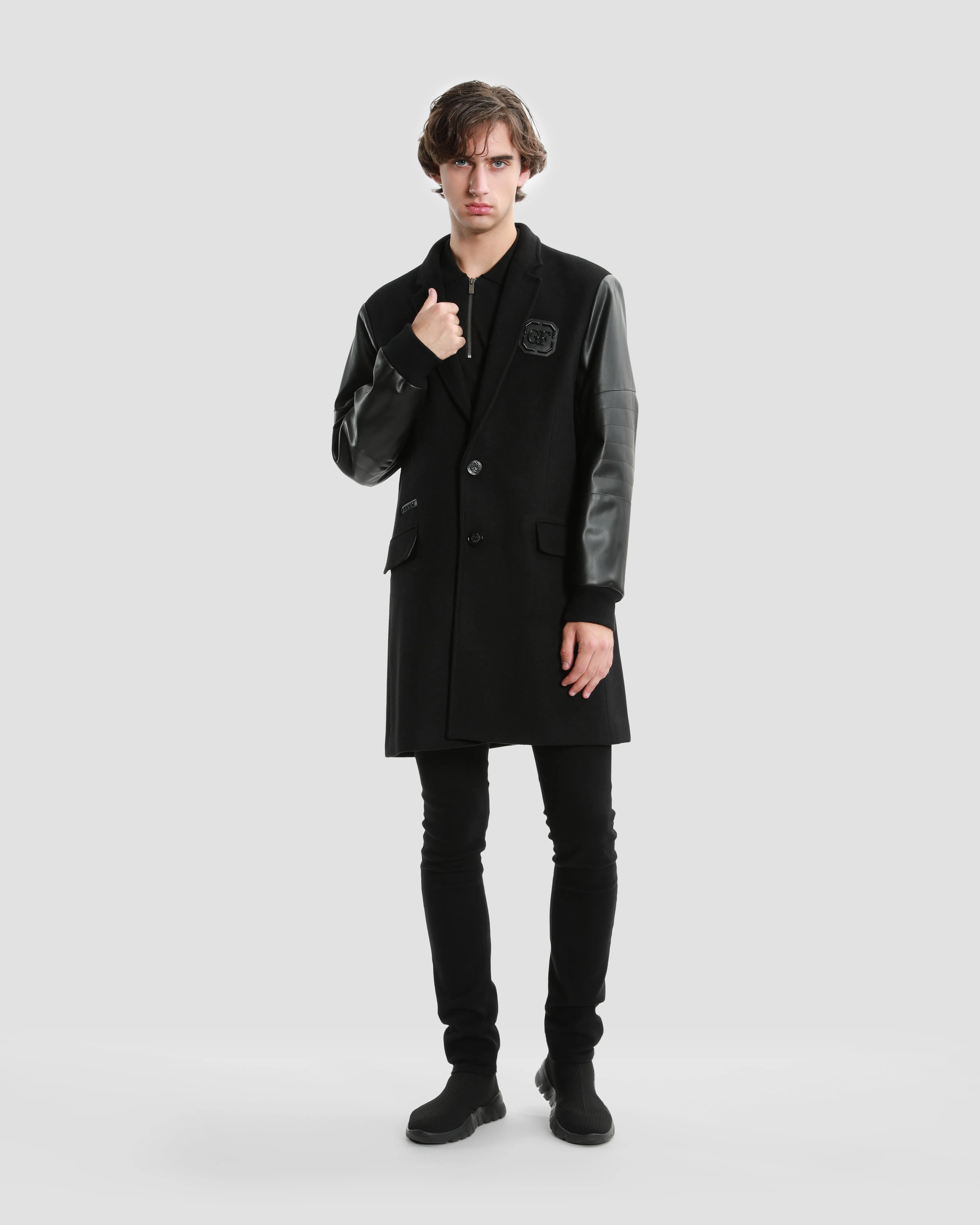 Leather Sleeved Coat