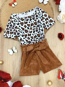 Lost Explorin' Leopard Paperbag Shorts Set