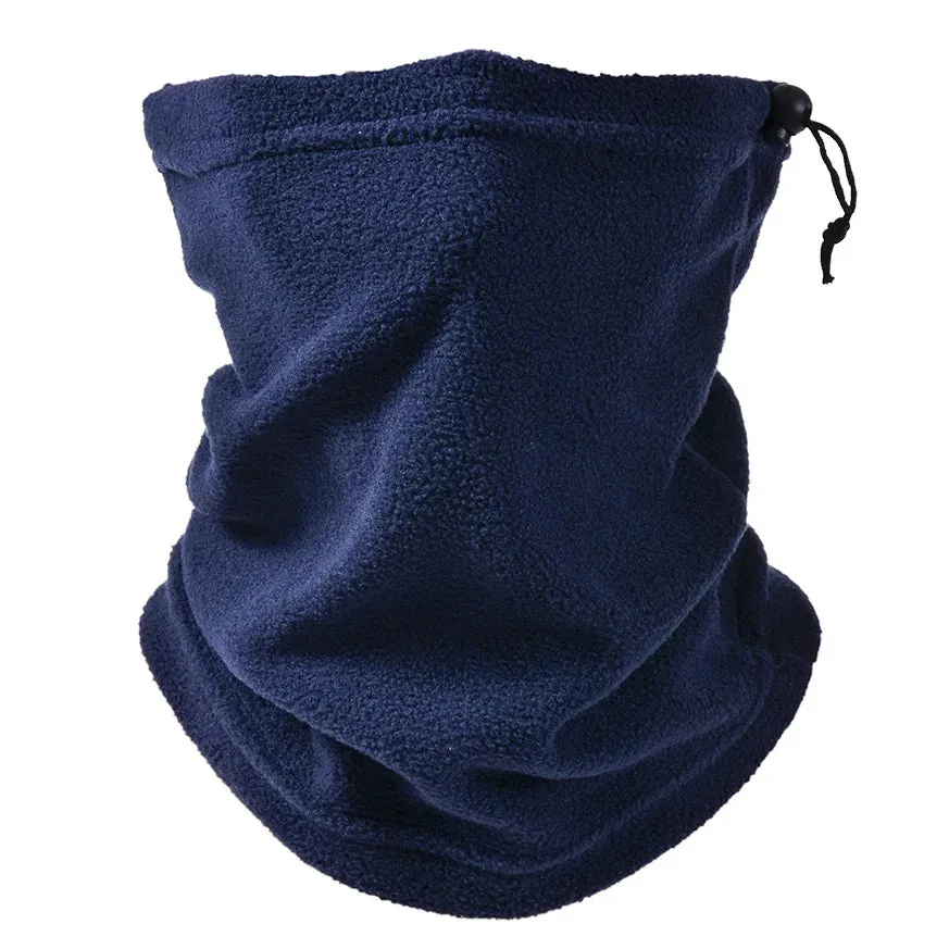 Men Winter Warm Cycling Headgear Bib Polar Fleece Neck Tube Ear Warmer Fishing Skating Running Sport Scarf for Camping Hiking