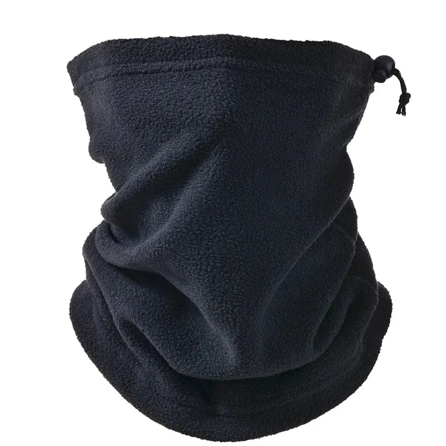 Men Winter Warm Cycling Headgear Bib Polar Fleece Neck Tube Ear Warmer Fishing Skating Running Sport Scarf for Camping Hiking