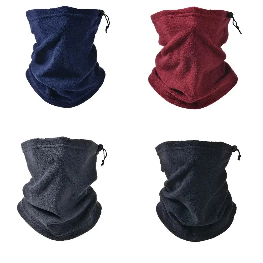 Men Winter Warm Cycling Headgear Bib Polar Fleece Neck Tube Ear Warmer Fishing Skating Running Sport Scarf for Camping Hiking