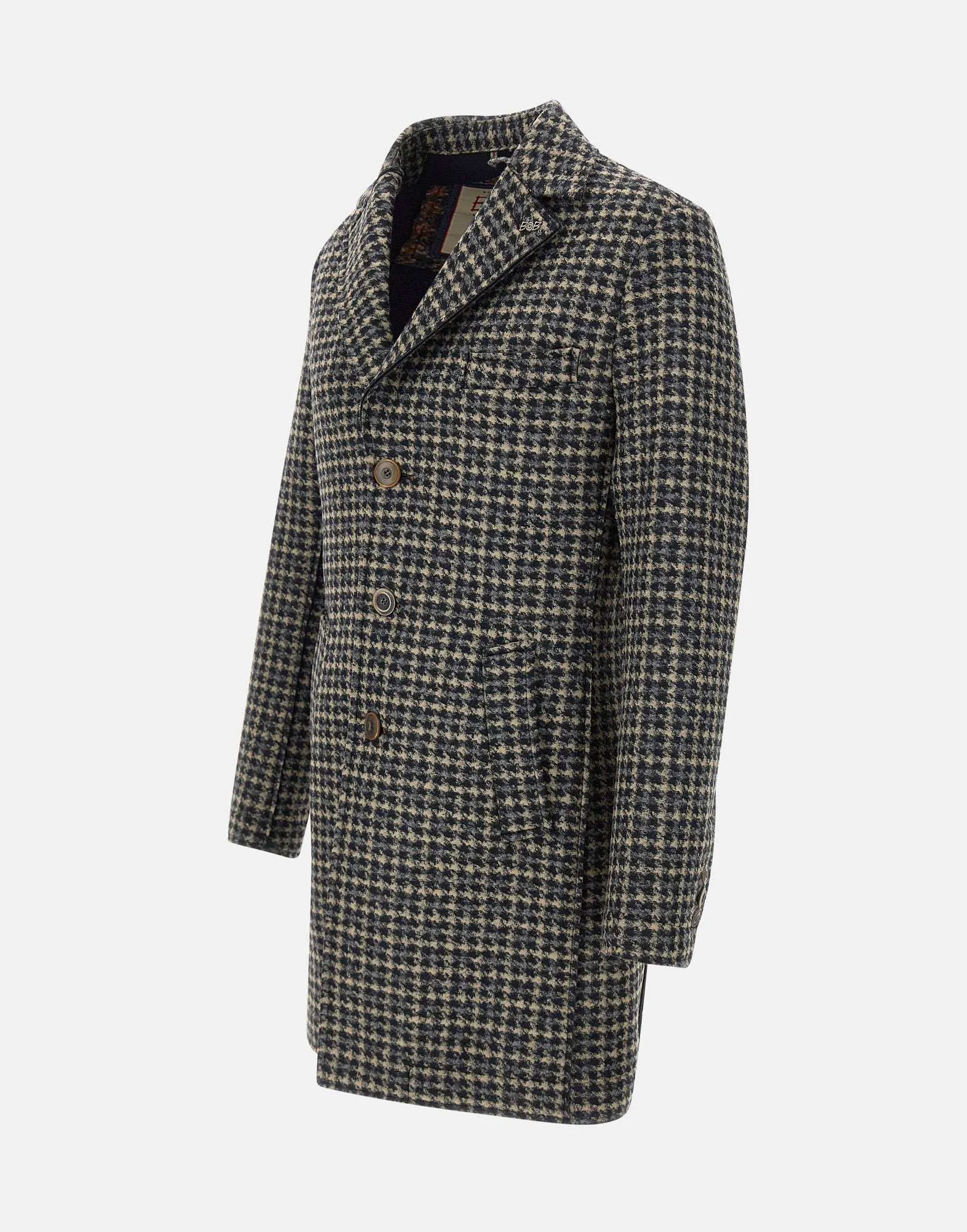 Men's Houndstooth Coat in Blue