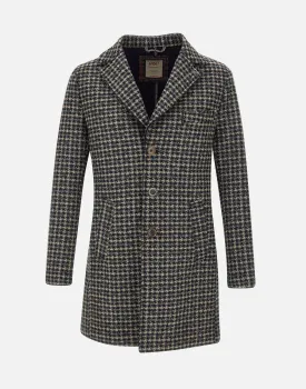 Men's Houndstooth Coat in Blue