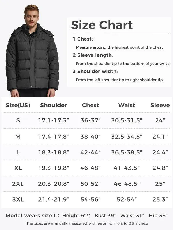 Men's Warm Puffer Jacket Winter Coat